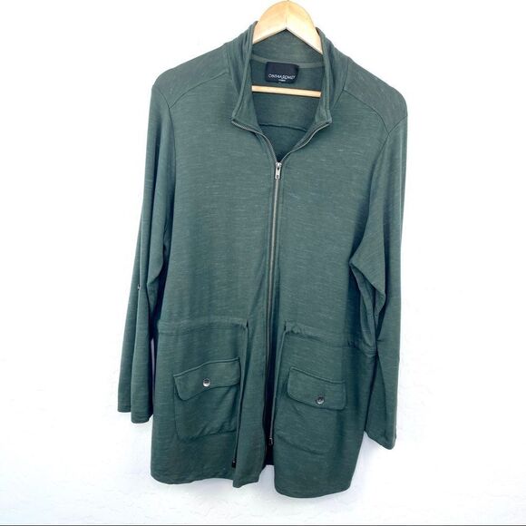 Cynthia Rowley olive green button sleeve jacket - Picture 1 of 7